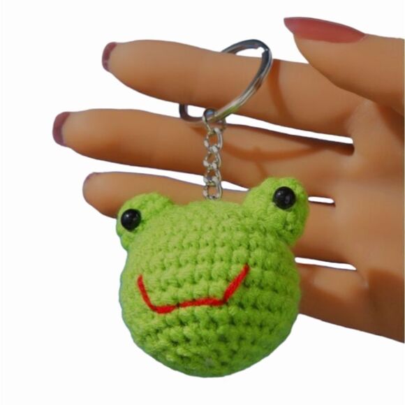 Knit Frog Charm Keychain - Picture 1 of 4